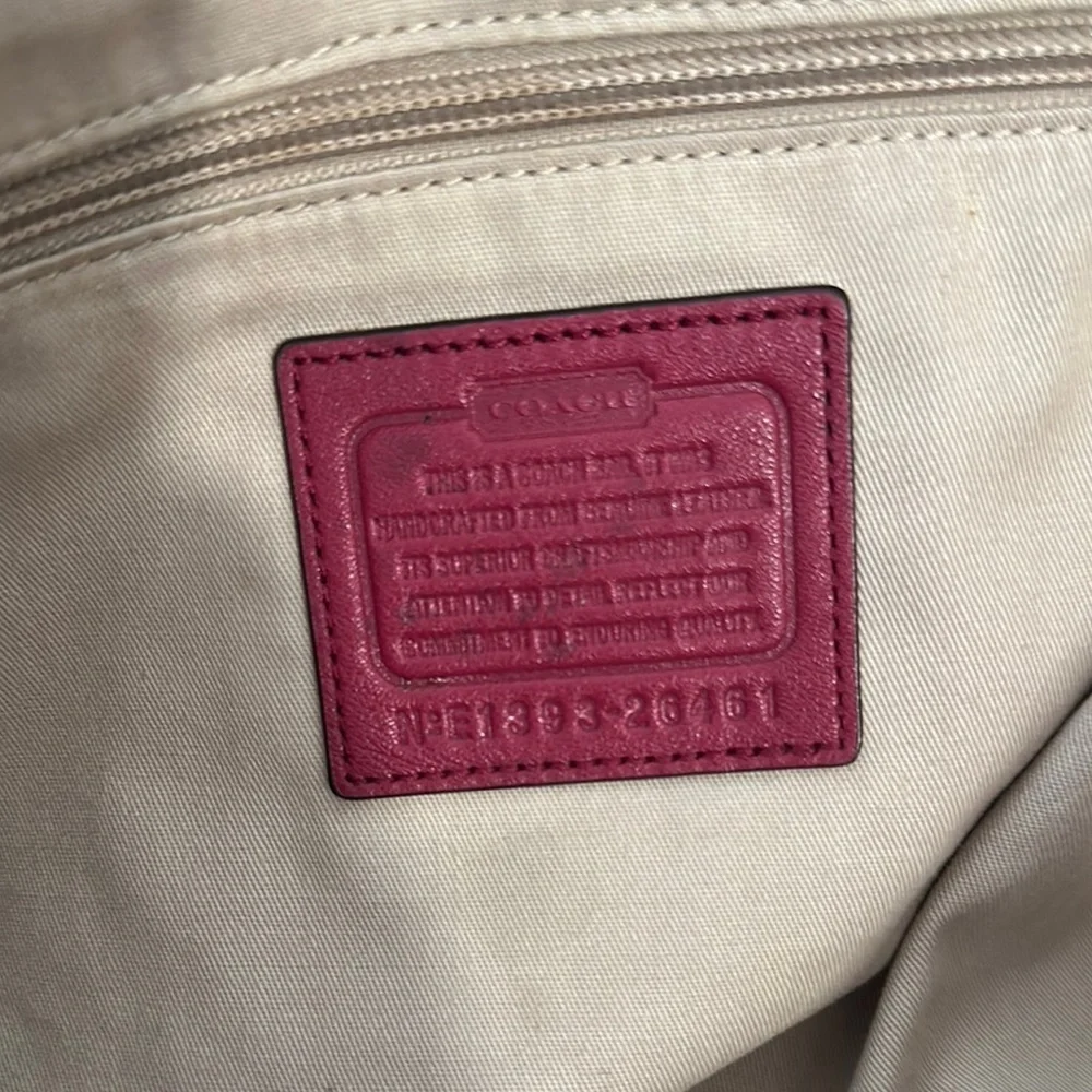 Coach Berry Leather Tote with Gold Hardware